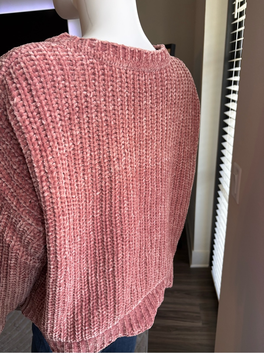 ZARA Knit Dusty Rose Chenille Oversized Sweater Size M NWOT - Picture 6 of 13